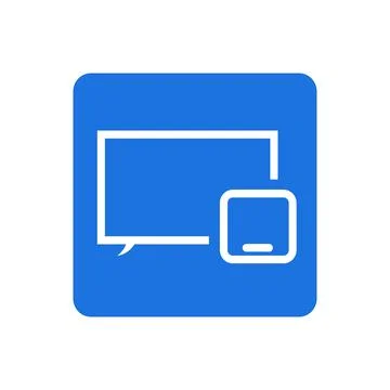 Television remote application icon on blue background. Flat design Stock Illustration