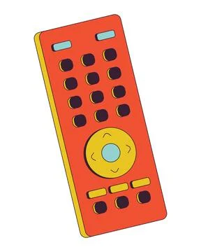 Television remote controller 2D linear cartoon object イラスト素材
