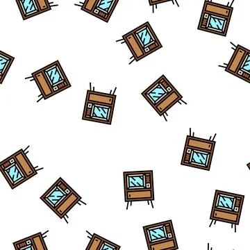 Television retro gadget vector seamless pattern 스톡 일러스트