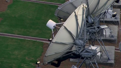 Television satellite yard Stock Footage 92934740