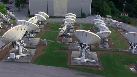 Television satellite yard Stock Footage 92934742
