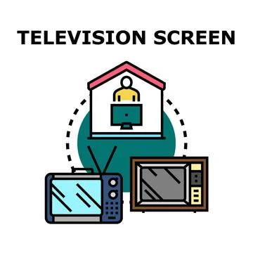 Television screen concept for media content viewing Illustrazione stock