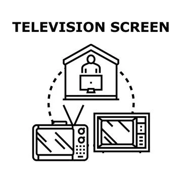Television screen concept for media content viewing Stock Illustration