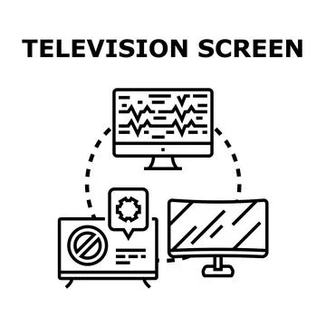 Television screen displaying broadcast and data analysis concept Stockillustratie