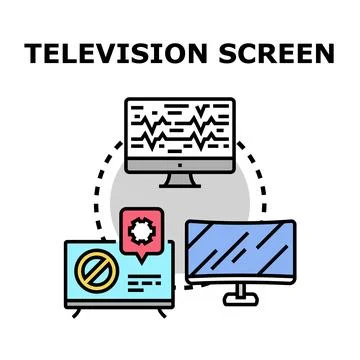 Television screen displaying broadcast and data analysis concept Illustrazione stock