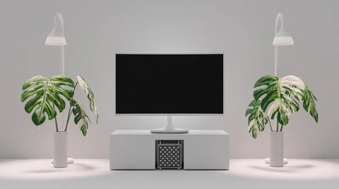 Television screen on the shelf. Stock Illustration