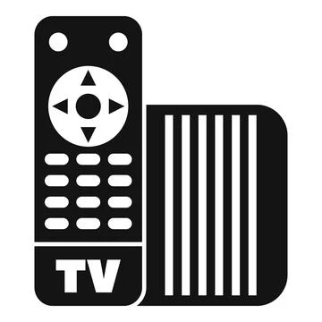 Television set with remote control device changing channels Stock Illustration