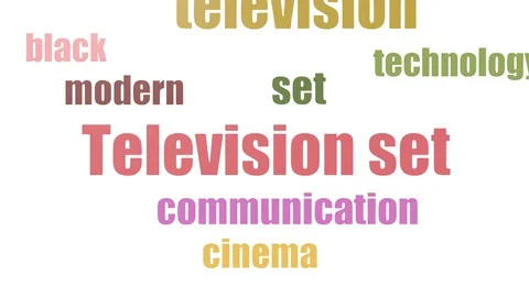 Television Set Tag Cloud Animated Isolated Video stock 107244961