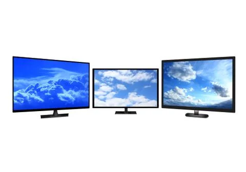 Television sets isolated on white background Stock Illustration