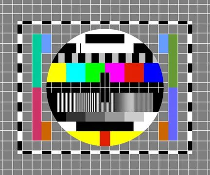 Television setup tester image retro no signal screen Stock Illustration