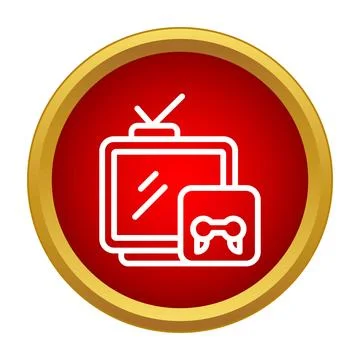 Television showing game controller icon video entertainment Illustrazione stock