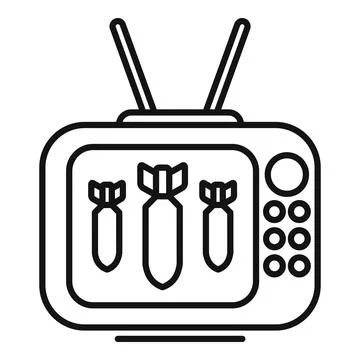 Television showing three bombs representing war propaganda concept Stock Illustration