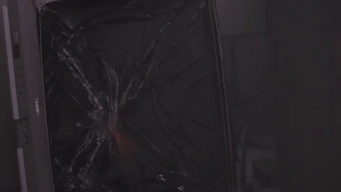 Television Smashed With Brick 2 Stock Footage 79035788