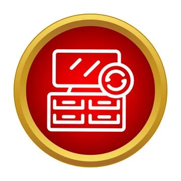 Television software updating refresh system flat icon 库存插图
