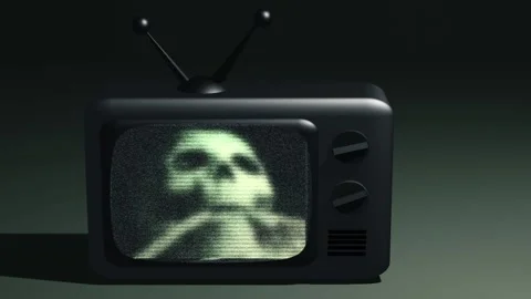 Television with static interference 4k Stock Footage 310202217