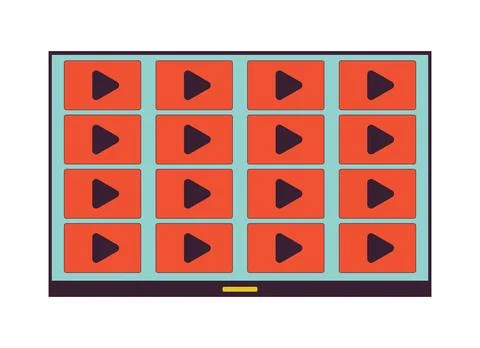 Television streaming video on demand 2D linear cartoon object Stockillustratie