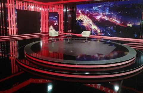 Television Studio Backdrop Stock-Fotos
