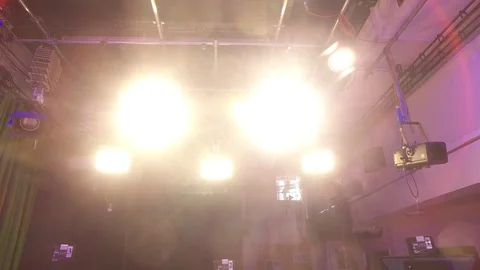 Television Studio Lights turning on and off Stock Footage 75478886