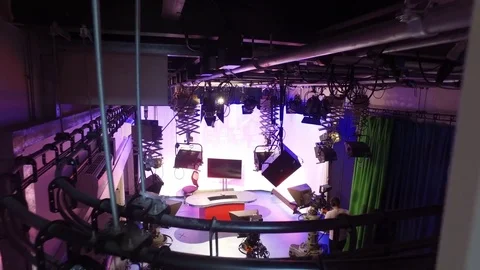 Television Studio wide angle Stock Footage 75474629