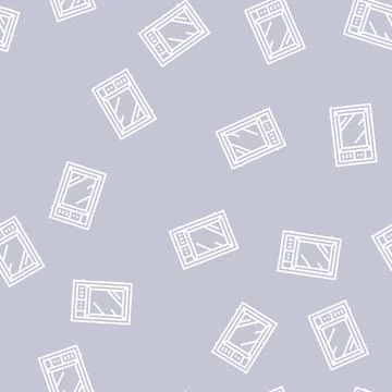 Television technology line seamless pattern Stock Illustration