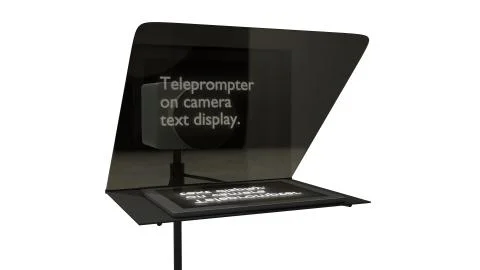 Television teleprompter with camera studio 3d illustration Stock Illustration