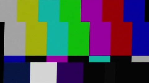 Television Test Pattern Bars with Static During Broadcast Interruption for .. Stock Footage 340915211