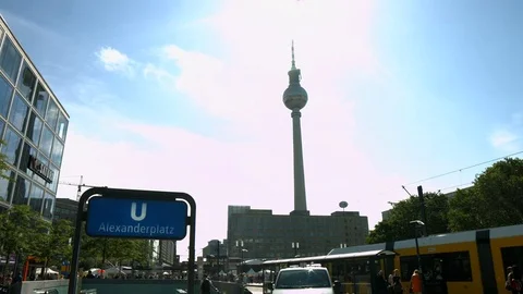 Television tower at Alexanderplatz in Berlin Stock-Footage 71210859