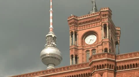 Television Tower Berlin Stock Footage