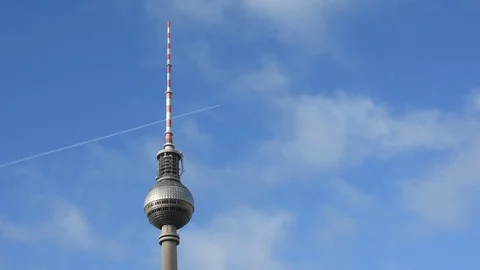 Television Tower in Berlin  Stock Footage 101055779