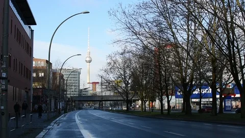 Television Tower in Berlin  Stock Footage 101055959