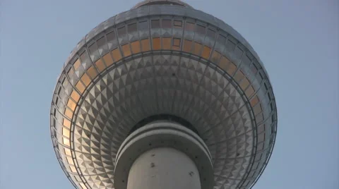Television tower in Berlin low angle Stock Footage 42470254