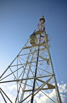 Television tower, bottom view Stock Photos