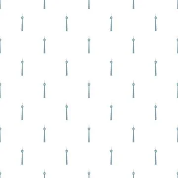 Television tower seamless pattern transmitting broadcast signals Illustrazione stock