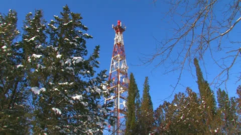 Television tower in winter. Stock Footage 27101639