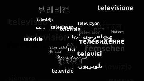 Television Translated in 44 Worldwide Languages Endless Looping 3d Zooming Wo Vídeos de archivo 145223714
