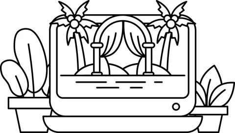 The television is turned off and the screen is blank Stock Illustration