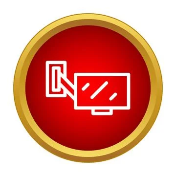 Television wall mounting displaying modern home entertainment icon Stock Illustration