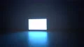 The television with white display in the dark room 4k or 4k+ Resolution