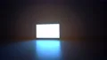 The television with white screen in a dark room 4k or 4k+ Resolution