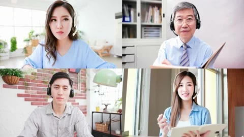 Telework video meeting concept Stock Footage 137006069