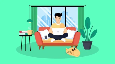 Teleworking man Stock Footage 320600195