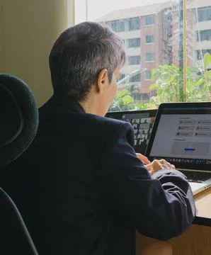 Teleworking, telecommuting, work at home Stock Photos