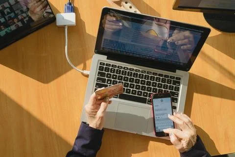 Teleworking, telecommuting, work at home Stock Photos