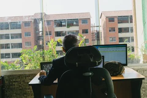 Teleworking, telecommuting, work at home Stock Photos