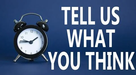 Tell us what you think symbol. Wooden blocks with words Tell us what you thin Stock Photos