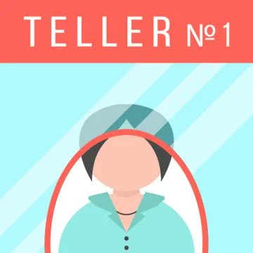 Teller behind the window Stock Illustration