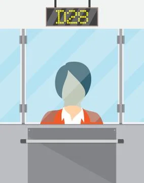 Teller behind the window Stock Illustration