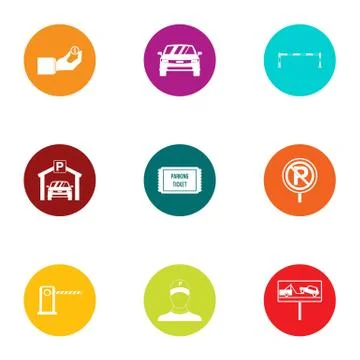 Teller icons set, flat style Ilustración de archivo