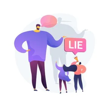 Telling lies vector concept metaphor Illustrazione stock