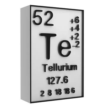 Tellurium,Phosphorus on the periodic table of the elements on white blackgr.. Stock Illustration
